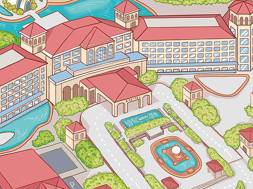 两张商业手绘地图