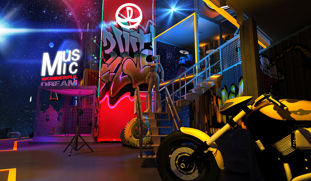 万达集装箱音乐节（图ZMjMzNDM0NDQ0） - 场景 - 站酷设计师wxc4780085原创素材 - 站酷ZCOOL