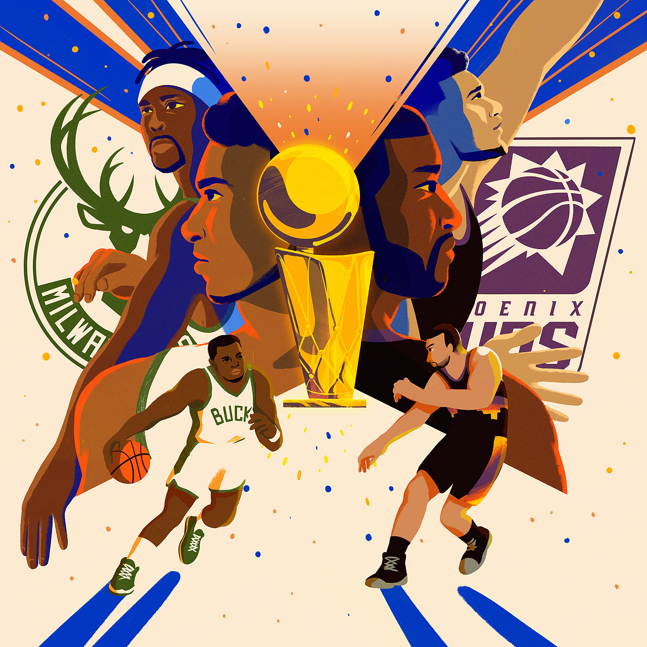 NBA2021季度媒体宣传插画（图ZMjgwNzkzOTcy） - 商业插画 - 站酷设计师cornelia_illo原创素材 - 站酷ZCOOL