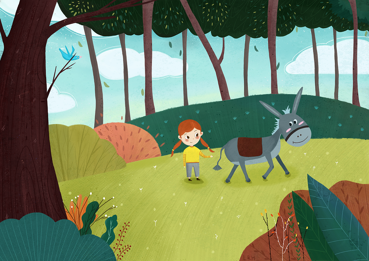 儿歌插画小毛驴