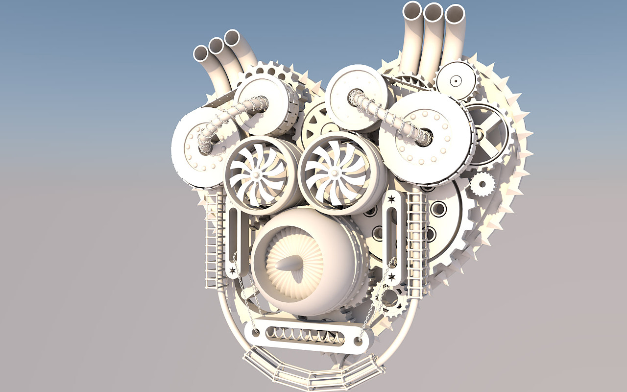 c4d练习-机械小丑