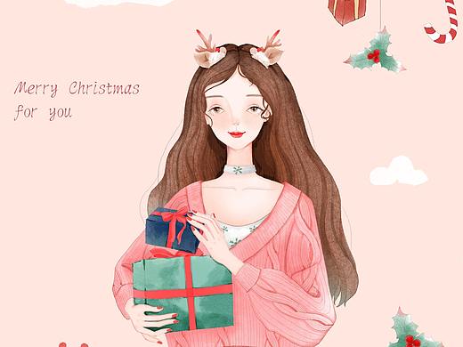 圣诞快乐~~原创少女PS板绘插画~