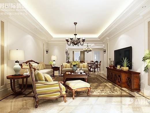 春森彼岸别墅装修效果图 美式风格