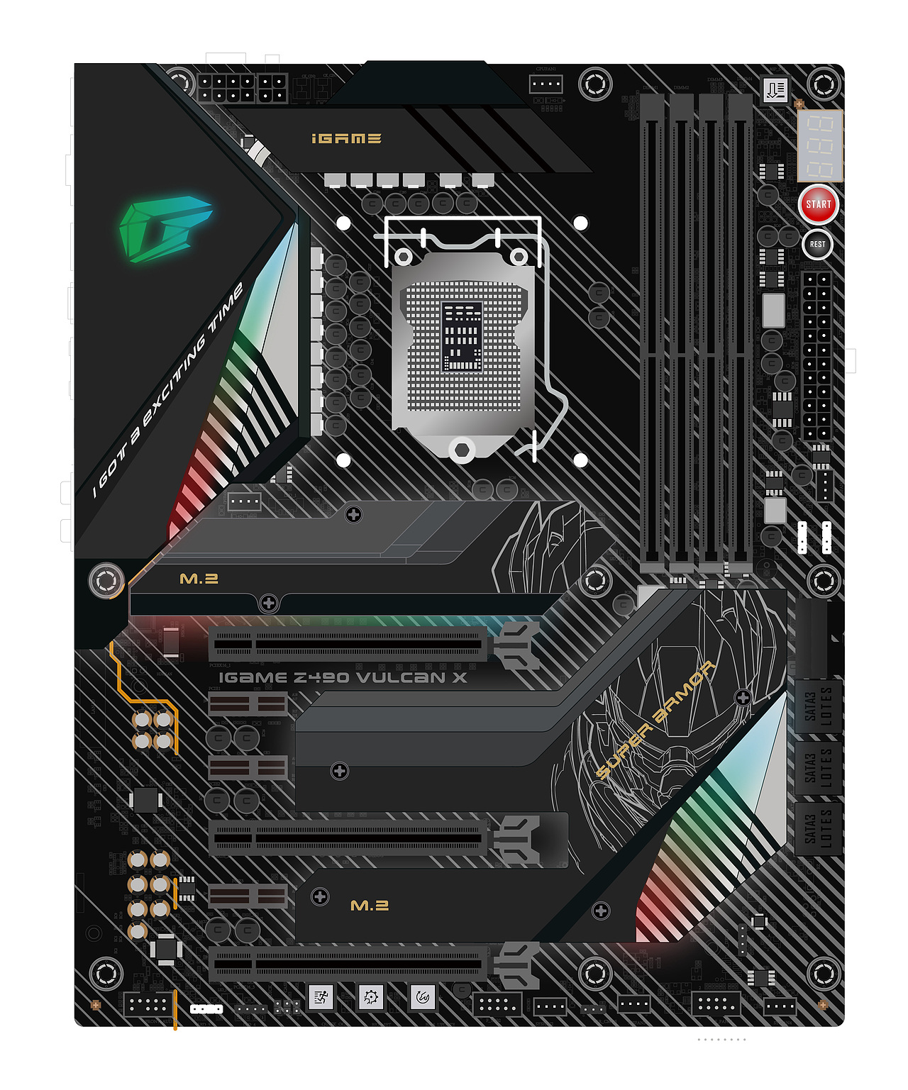 iGame Z490 主板设计配色方案