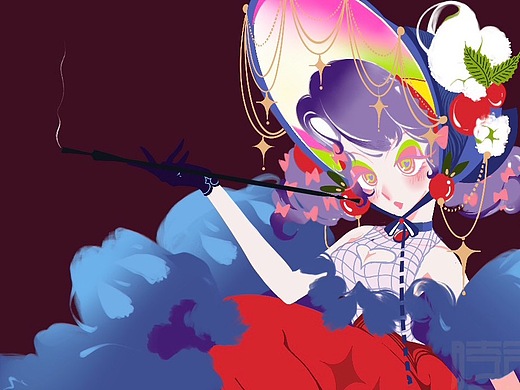 插画拟人|夏日饮品系列—木槿花柠檬气泡水