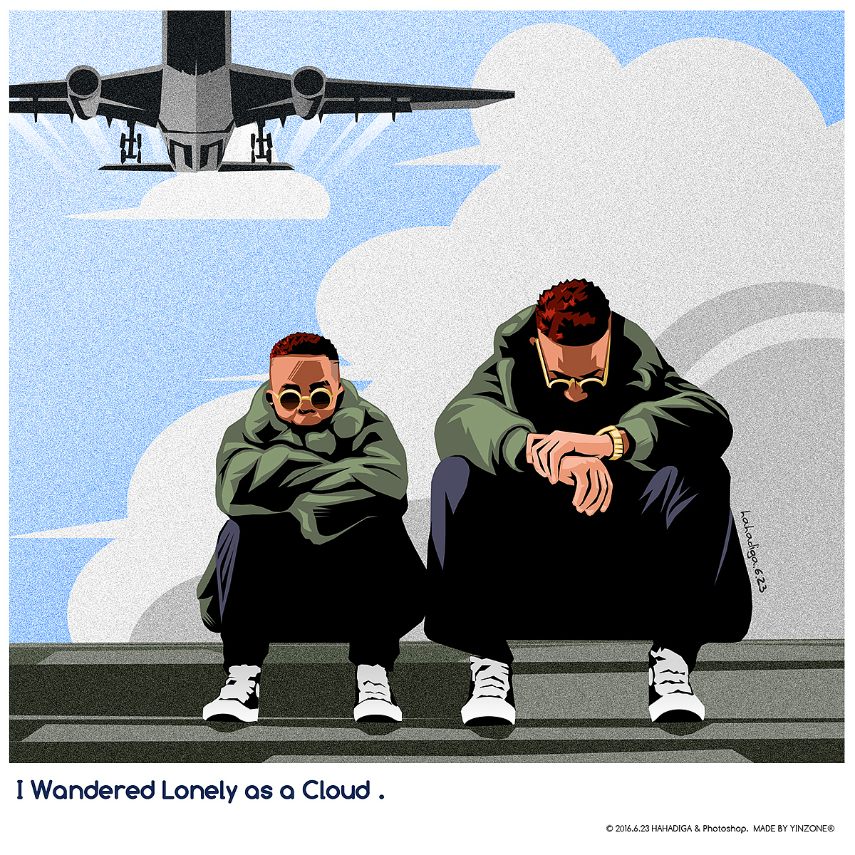【插画】我孤独地漫游，像一朵云（图ZNTIwNzA1MDg=） - 商业插画 - 站酷设计师hahadiga原创素材 - 站酷ZCOOL
