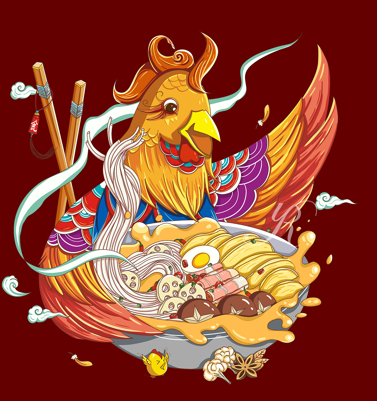 一碗豪华鸡汤面