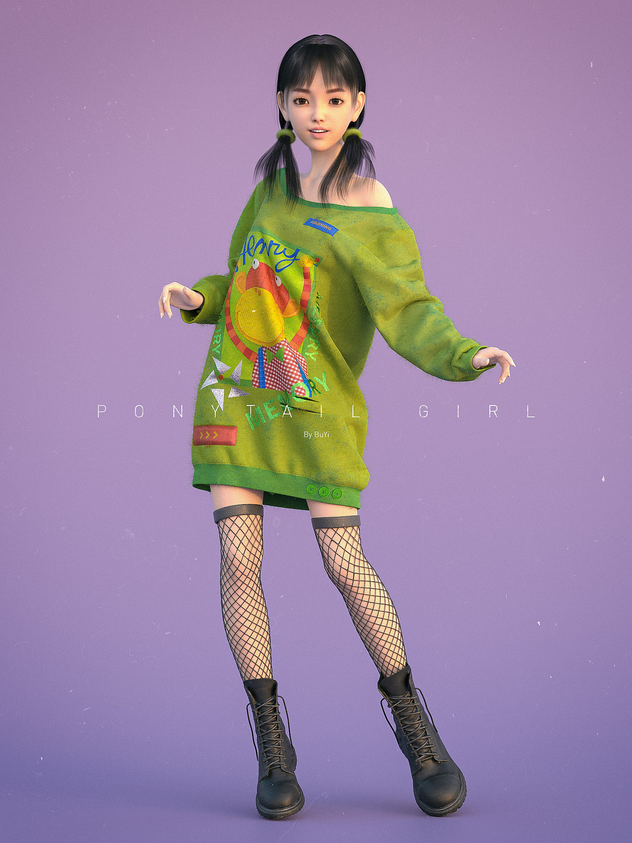 Blender双马尾小姐姐时装秀