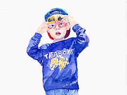 水彩人物-我的娃