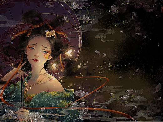 古风人物，板绘练习