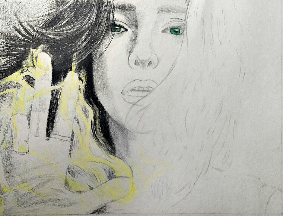 手绘北极星小姐姐