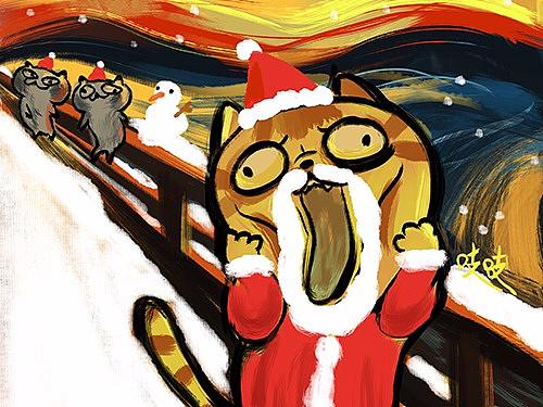 猫咪名画圣诞版