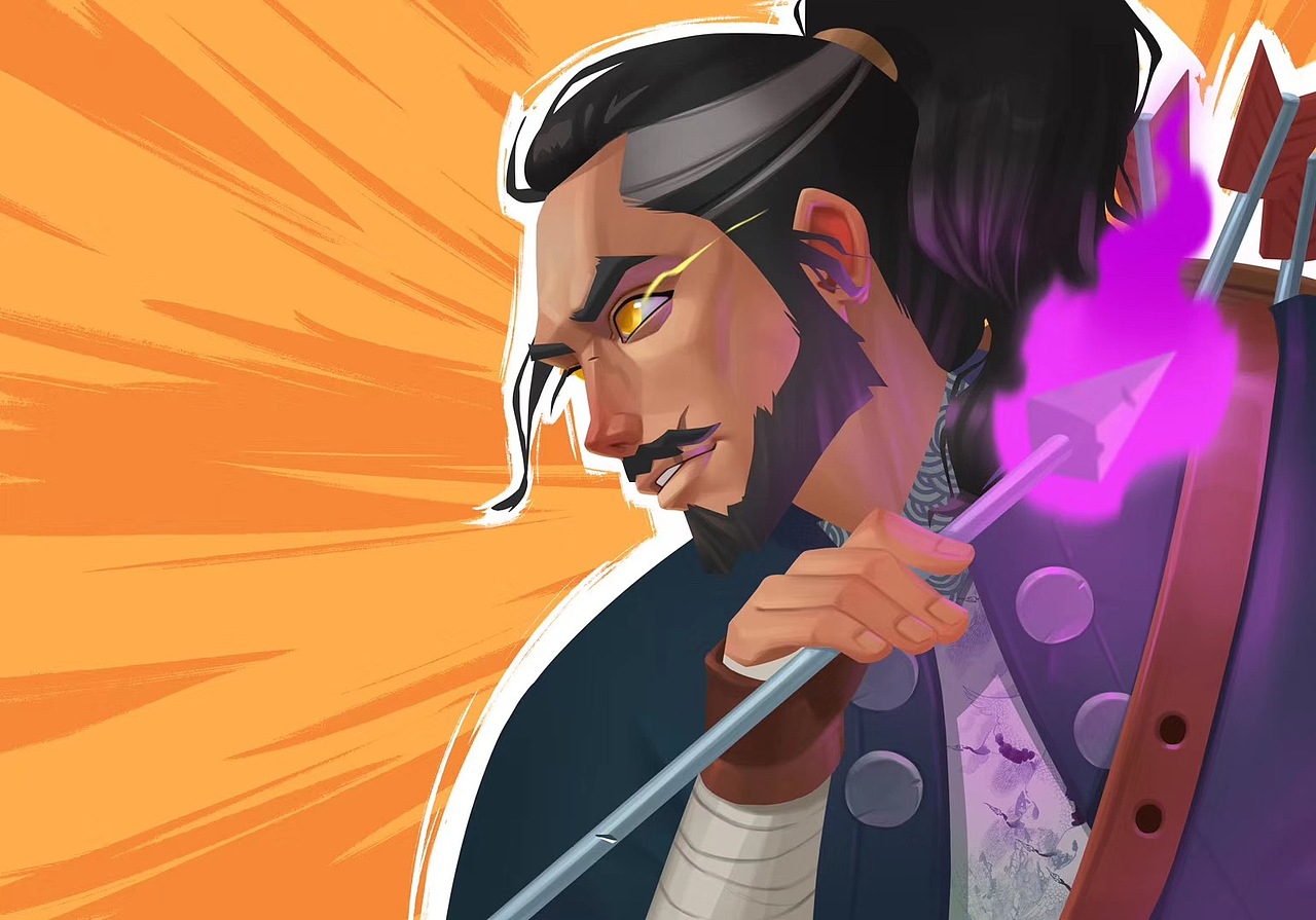 其实只是想画一个日系大叔 加了坨白毛感觉变半藏了杭州|插画师lhmito