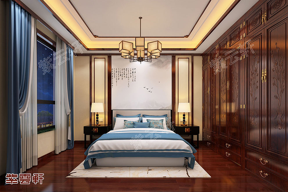 男孩房四合院中式装修设计图 紫云轩