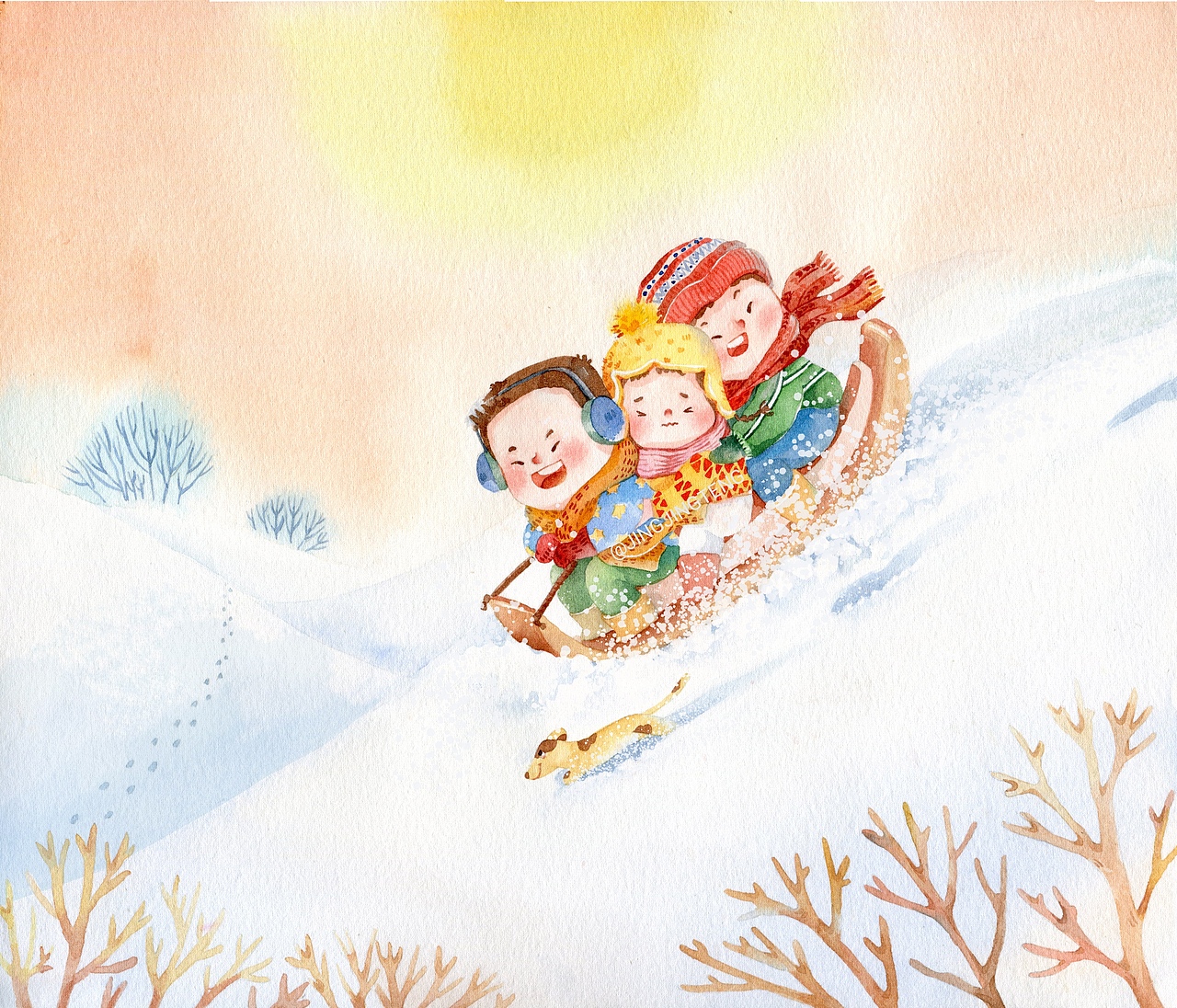 小孩們的四季謠（圖ZMTc0ODczNzM2） - 兒童插畫 - 站酷設計師菁菁藤原創(chuàng)素材 - 站酷ZCOOL