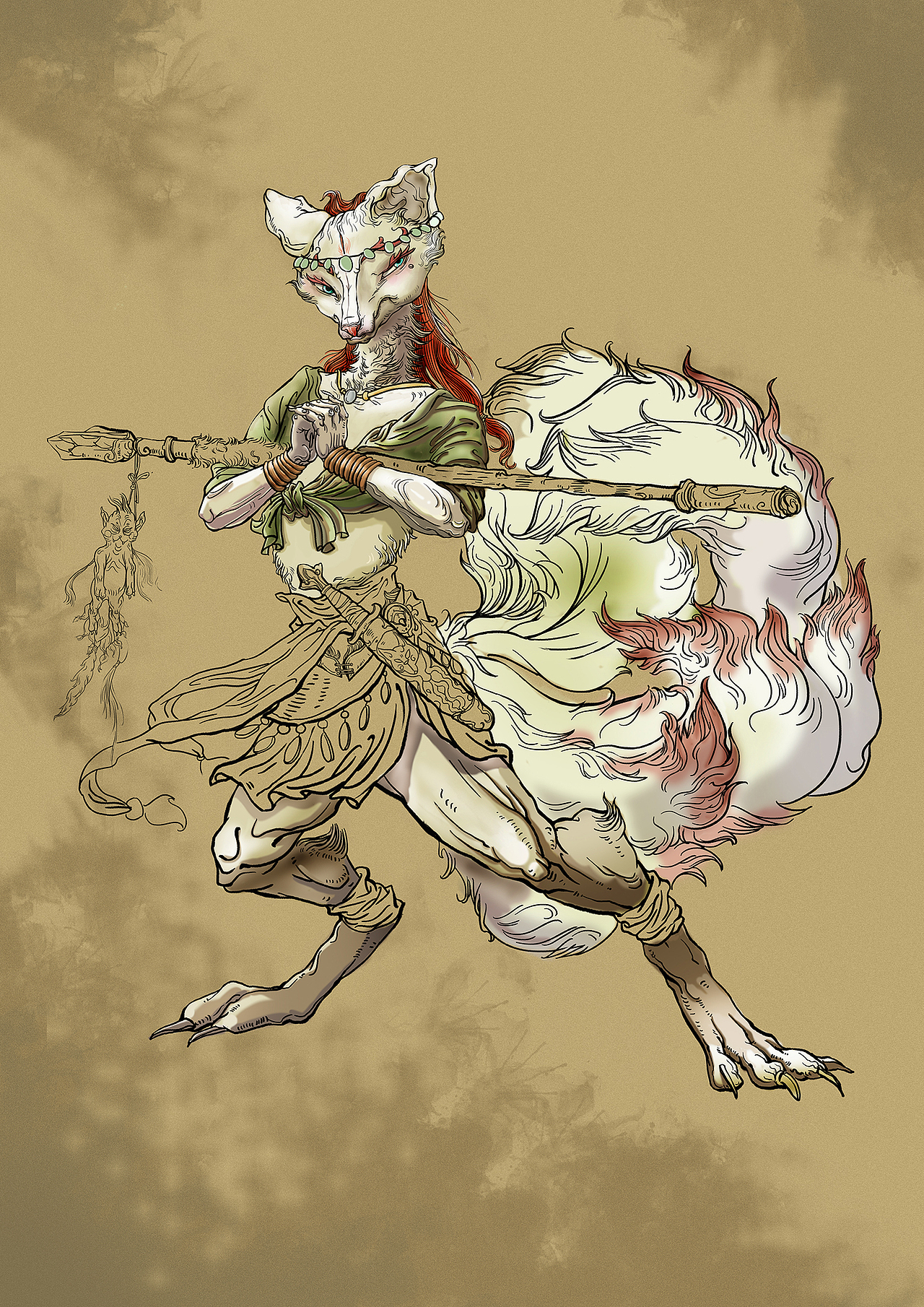 山海经系列作品——九尾狐