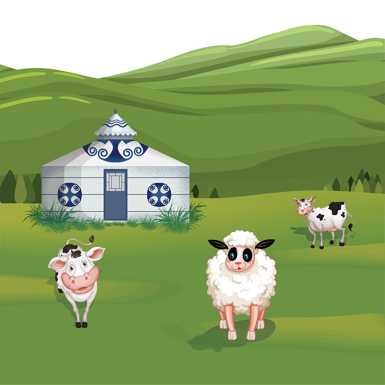 茶園和草原（圖ZMjEyNTg2NzQ0） - 圖案 - 站酷設(shè)計(jì)師初小丫原創(chuàng)素材 - 站酷ZCOOL