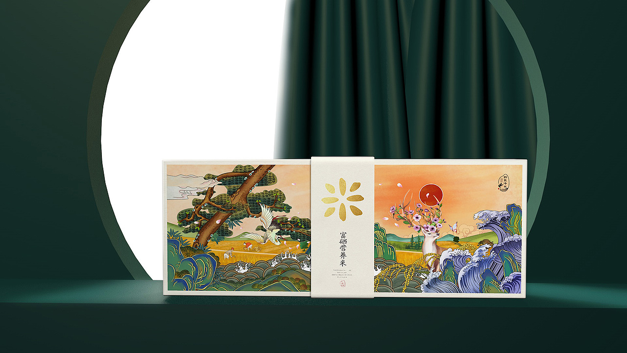 鹤泉净米礼盒设计（富硒营养米）（图ZMTg4OTMzNTMy） - 包装 - 站酷设计师xujingfeng设计原创素材 - 站酷ZCOOL