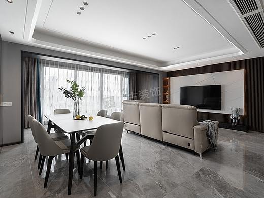 天空云镜装修,大平层现代简约风格设计,完工实景