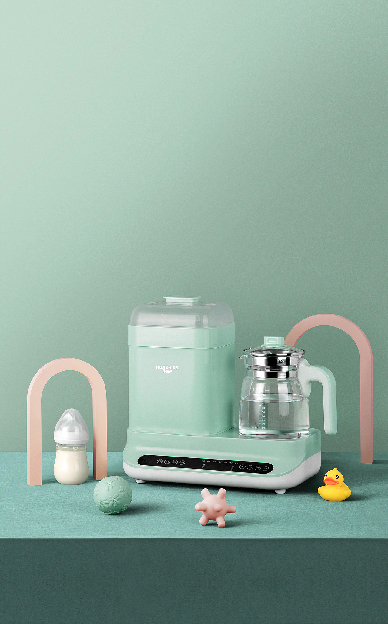 小家电拍摄|华智达调奶器清新绿详情页场景图拍摄