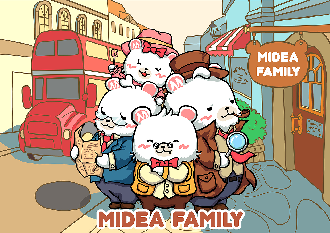 Midea Family Q版形象设计（图ZMTkwMjgxMTUy） - IP形象 - 站酷设计师超凡于然原创素材 - 站酷ZCOOL
