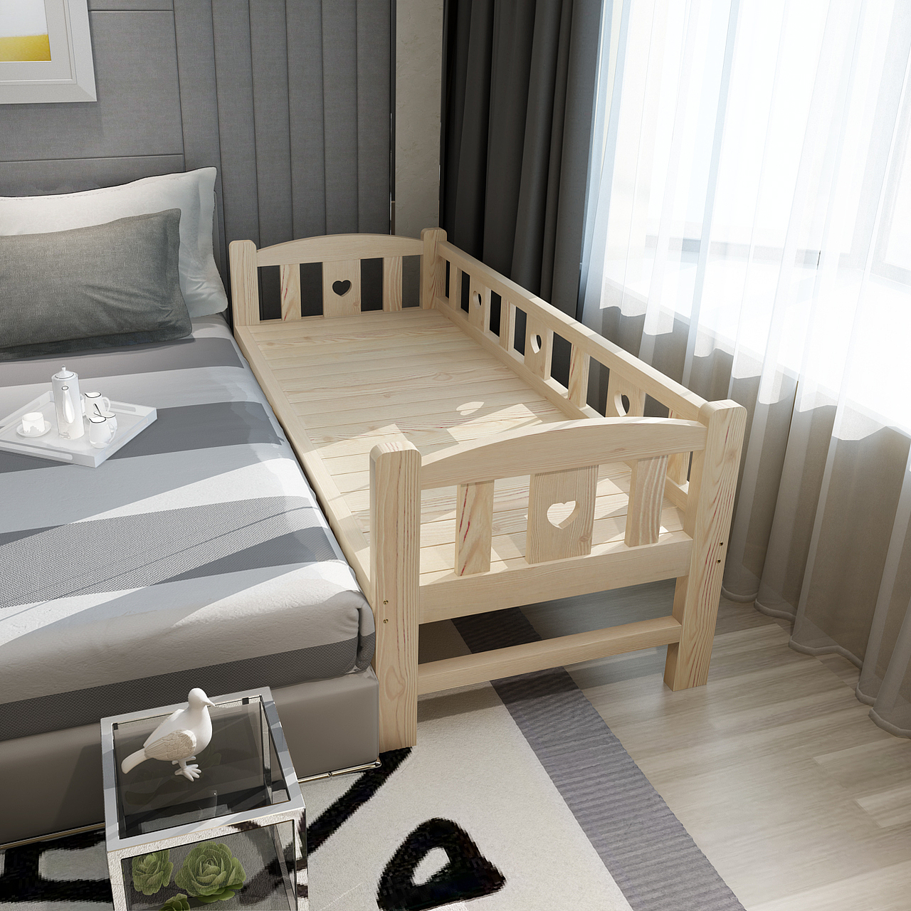 侧边儿童床,拼接床,加宽床