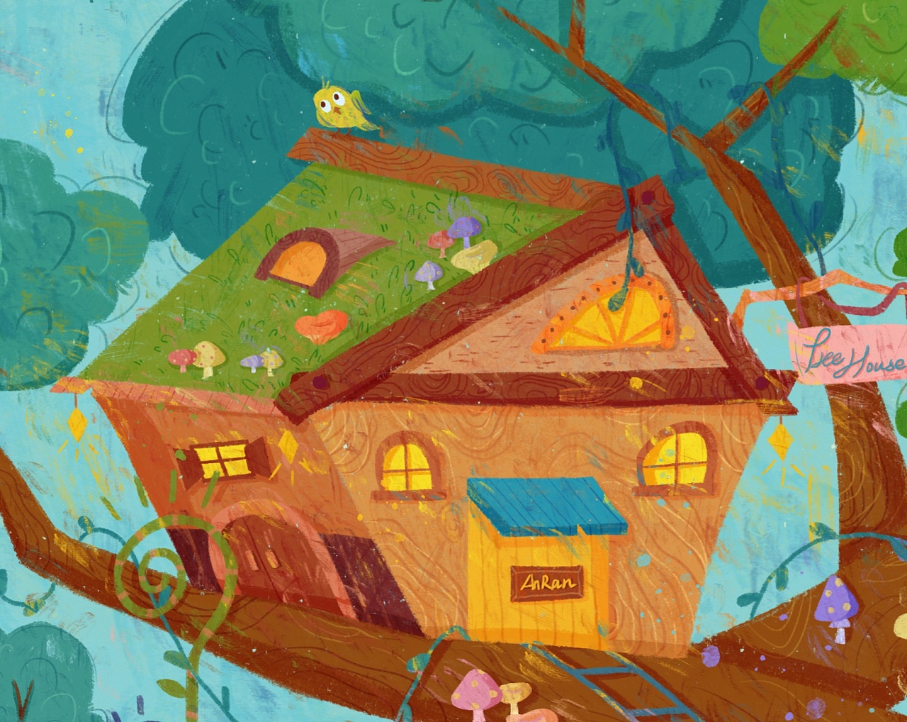 两种不同风格的森林小屋|插画|儿童插画|ruanruan的桃子 - 原创作品
