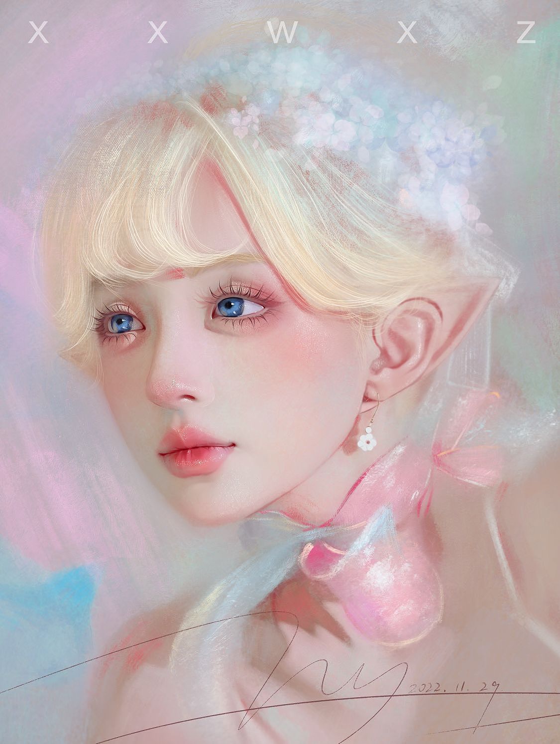美女头像绘画