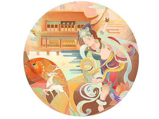 【国风插画】甘肃；敦煌飞天
