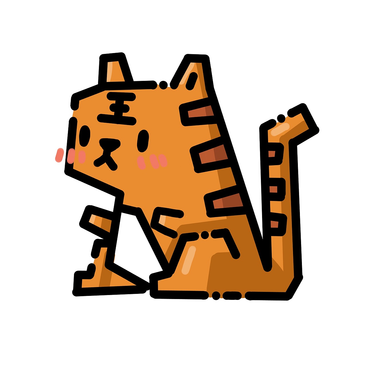 线条组合的卡通动物系列