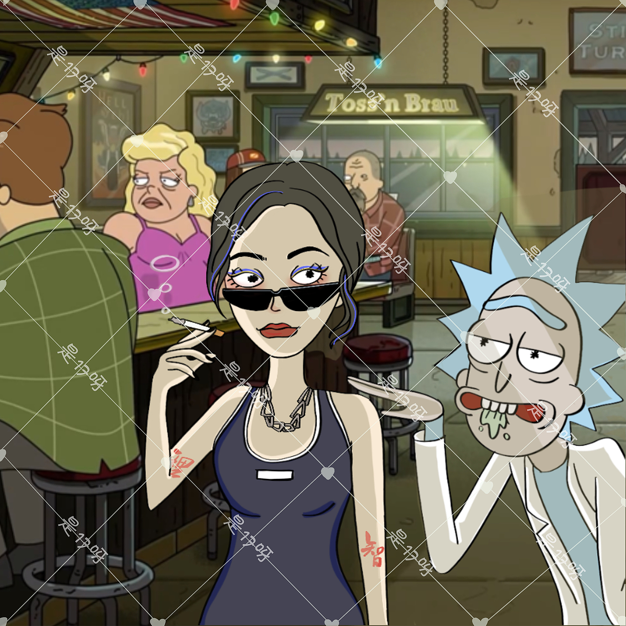 （头像）当我在酒吧遇到瑞克时...（图ZMjY1NjIxNDky） - 艺术插画 - 站酷设计师是17呀原创素材 - 站酷ZCOOL