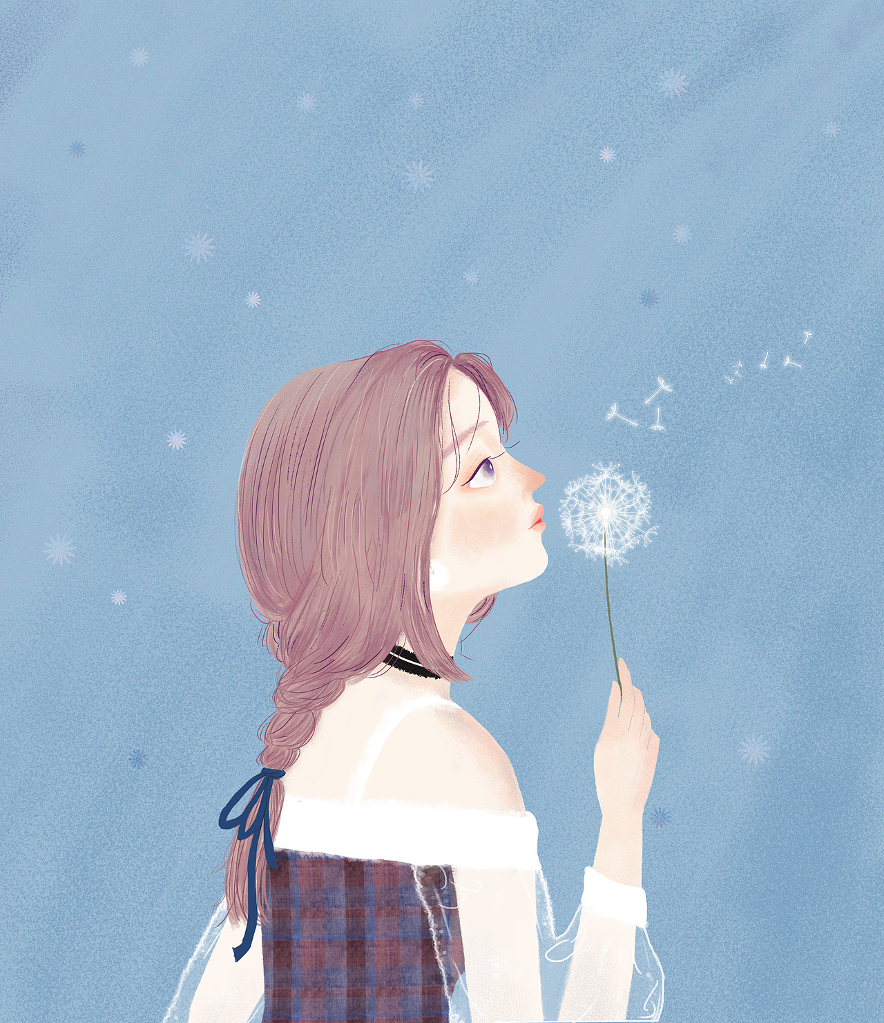 绽放、临摹Ashui的一张插画