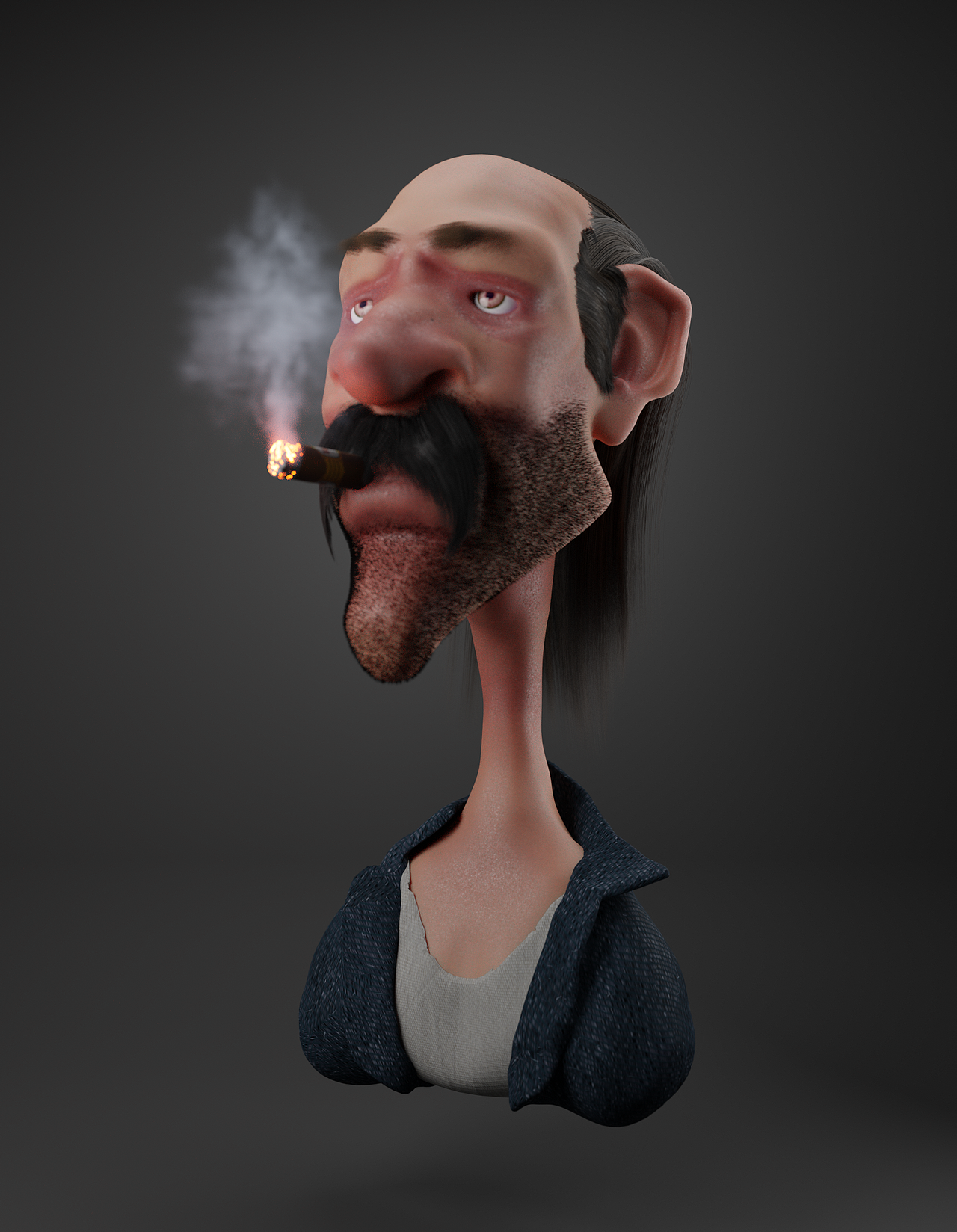 blender练习 雪茄老头（图ZMTg3NDE4MjMy） - 人物/生物 - 站酷设计师五天晴原创素材 - 站酷ZCOOL