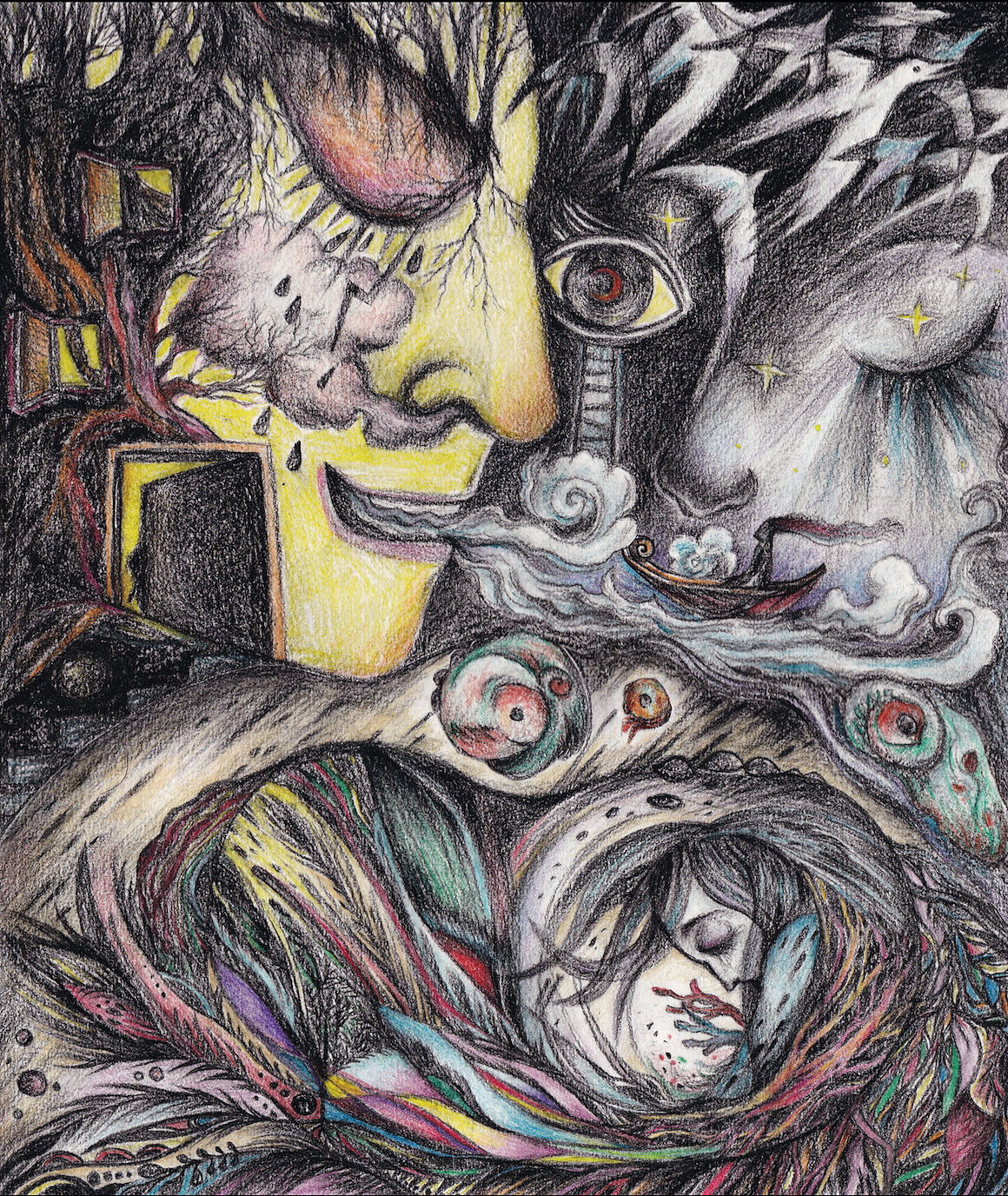 暗夜魔法——炭笔淡彩（图ZMjMwNDQ5NDUy） - 商业插画 - 站酷设计师未来的Marina原创素材 - 站酷ZCOOL