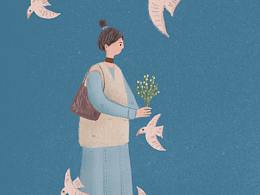 【女孩与和平鸽】