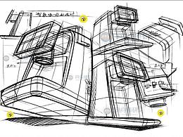 智能咖啡机线稿