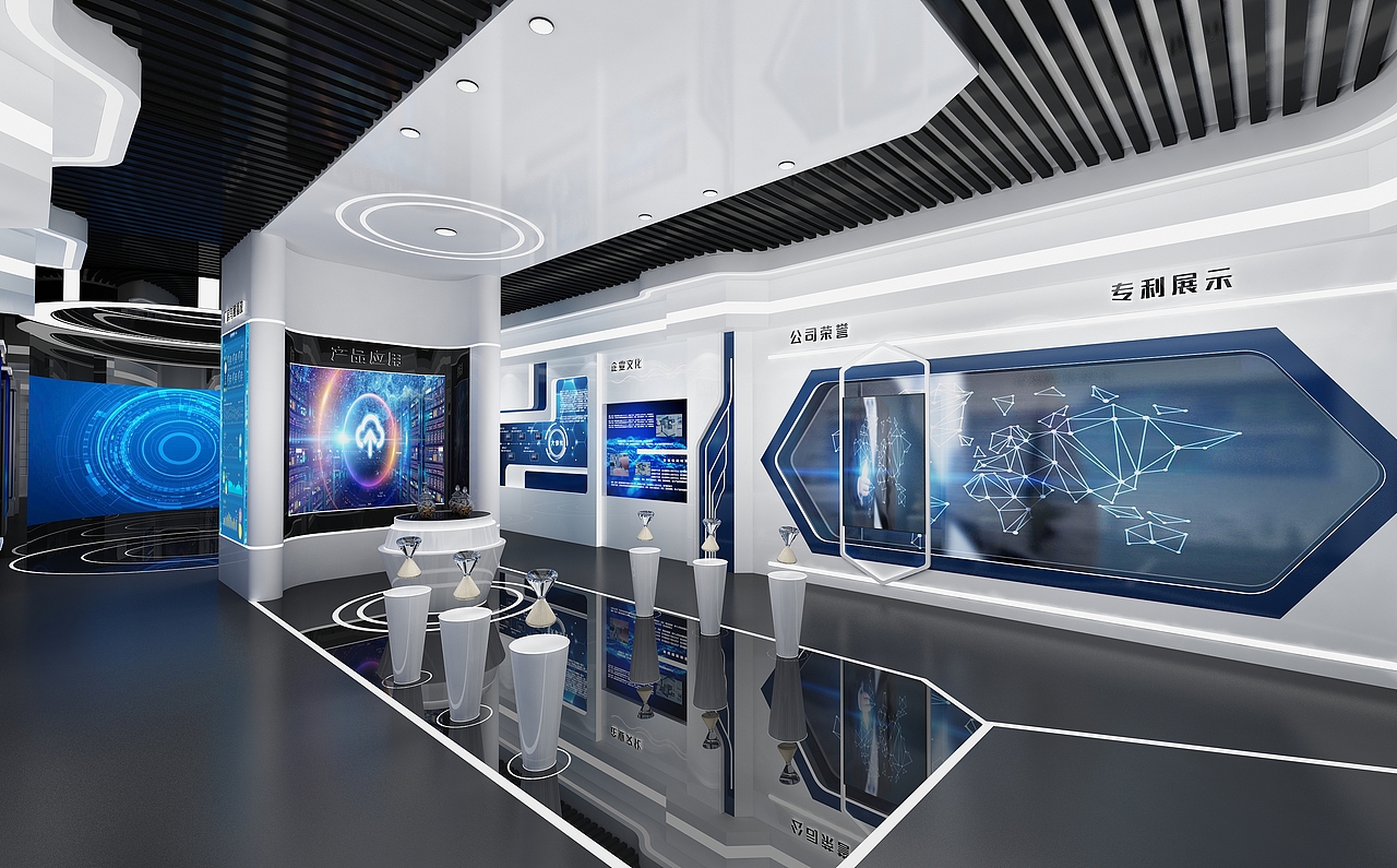 豫鑫企业科技展厅设计3d效果图