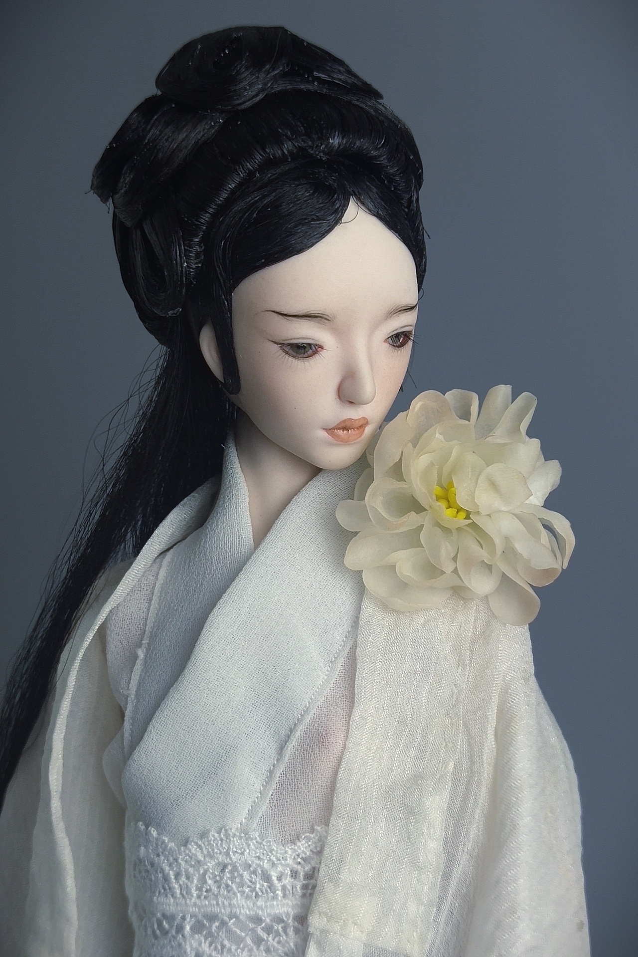 陶瓷bjd陶瓷玩偶聊斋系列之玉板白牡丹花仙