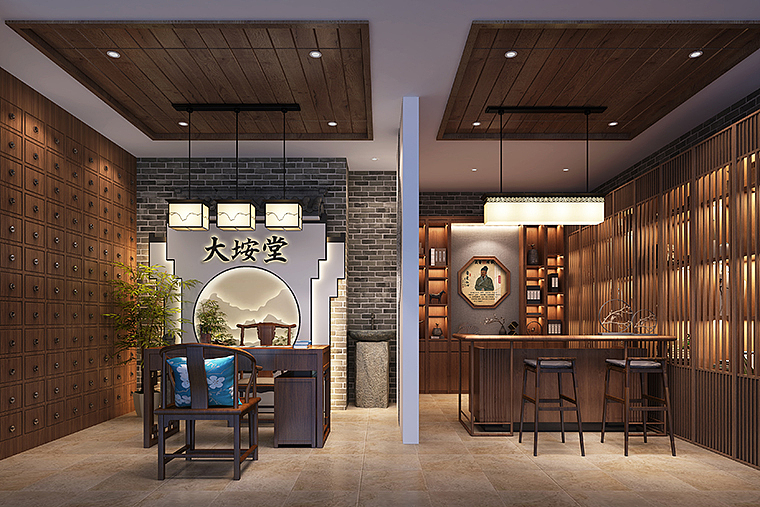 大垵堂中医馆中医养生堂空间装饰装修设计