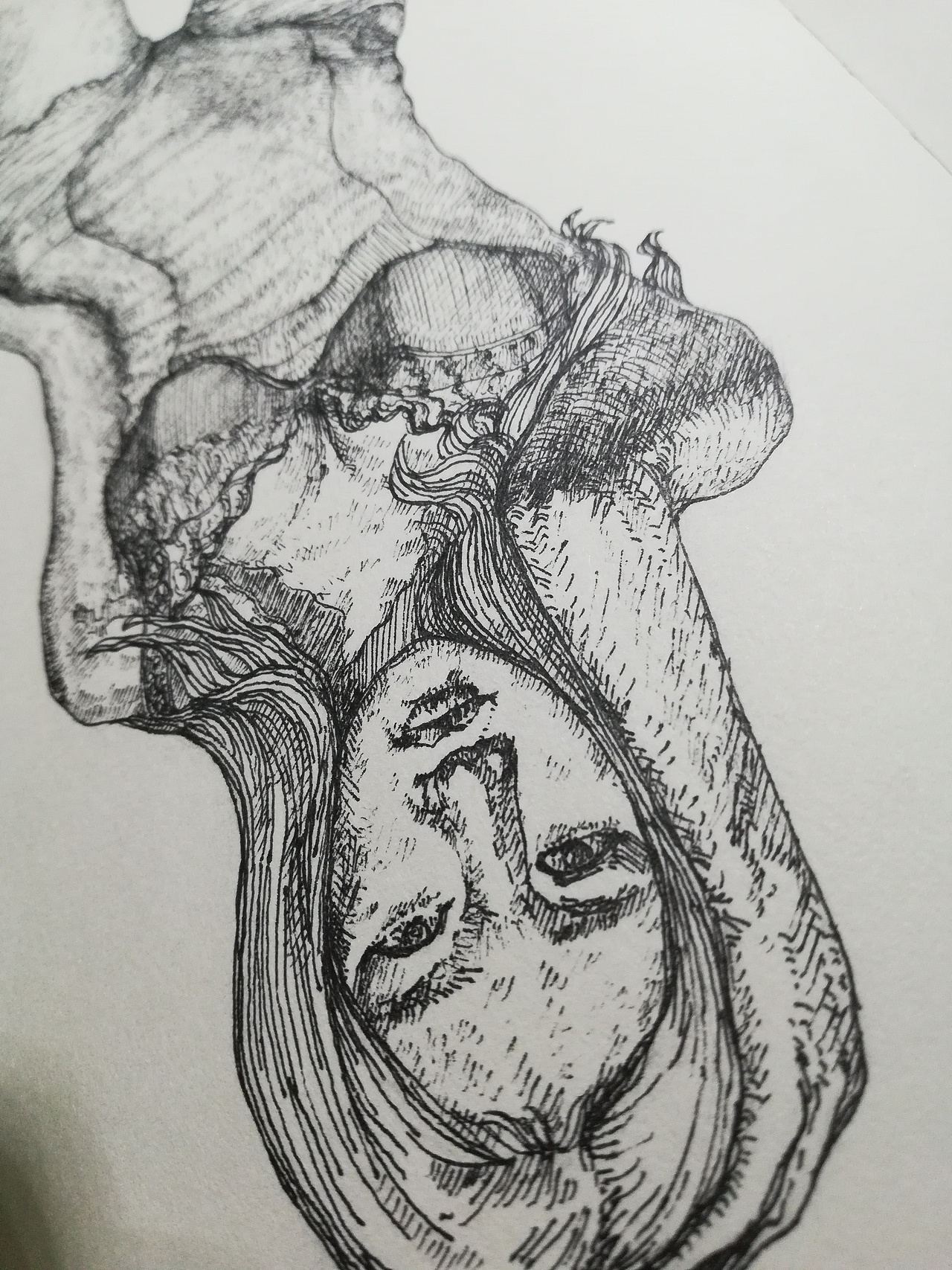 20180729速写素描美女半身像