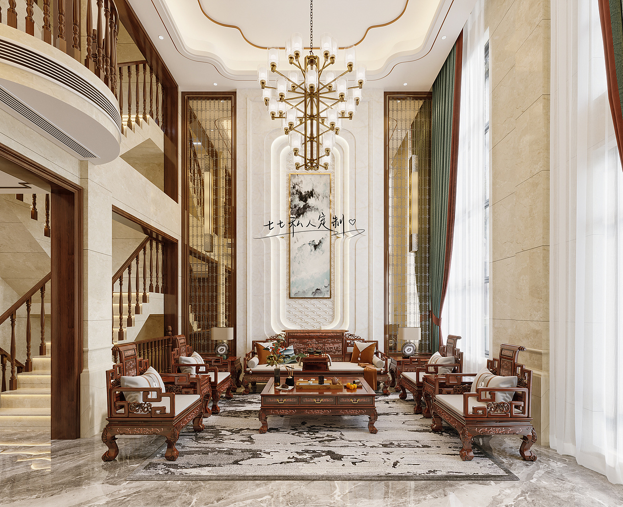 新中式别墅私宅设计，回归现代东方的意蕴内核