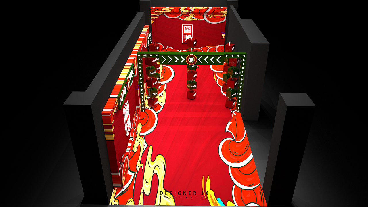 国潮通道设计（图ZMTkwNzE4MDk2） - 场景 - 站酷设计师FreedomBelief原创素材 - 站酷ZCOOL