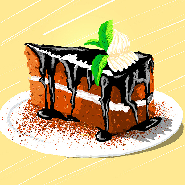 手绘练习 花朵 蛋糕