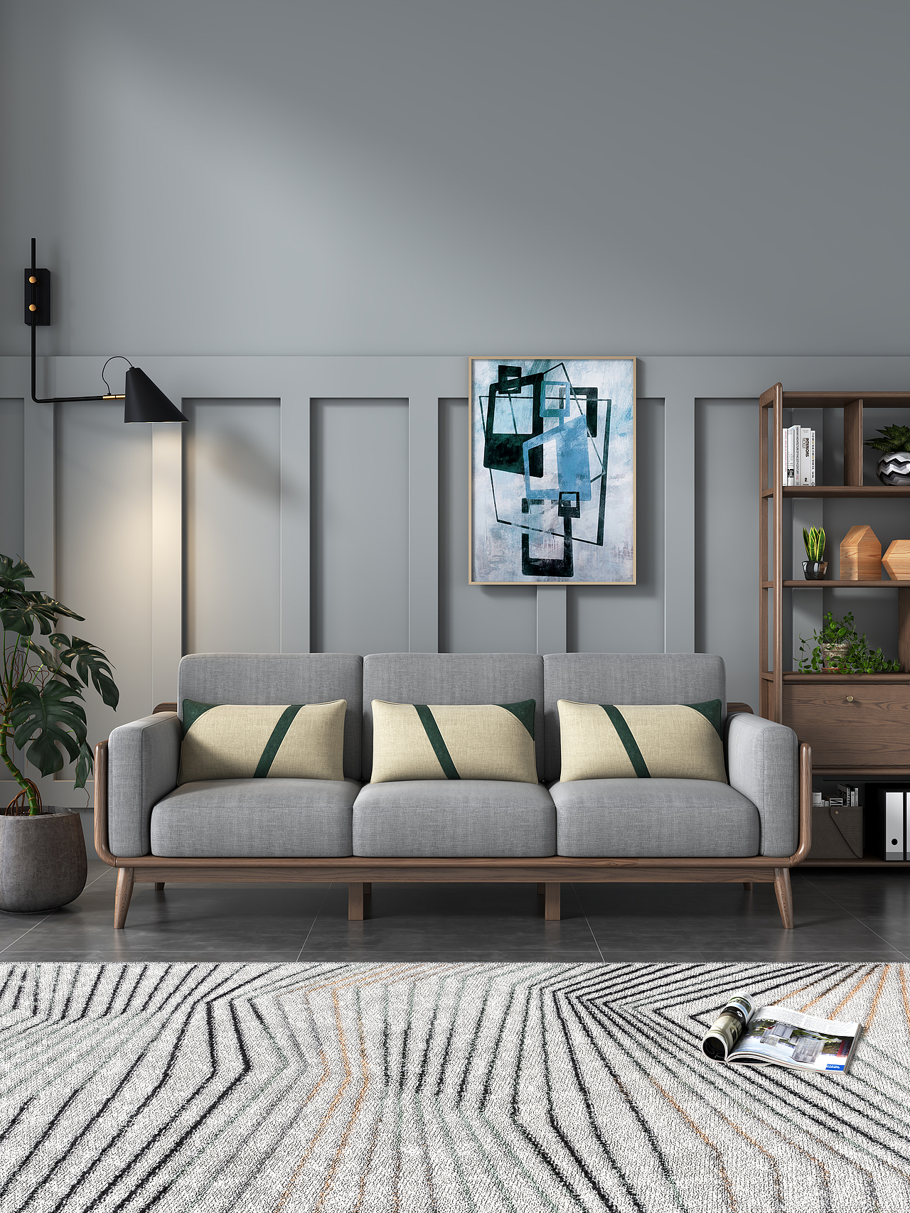 某电商家具产品渲染 - 实木沙发款（原木+梨花木）（图ZMjczNjMzNzU2） - 场景 - 站酷设计师氷奈冰丶瞬原创素材 - 站酷ZCOOL