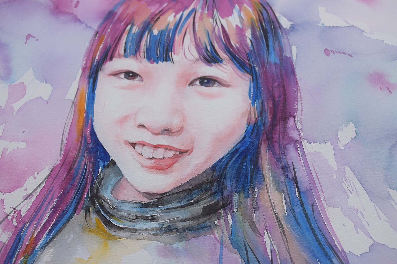 水彩头像写生小女孩作品二（图ZMTUxMTE1ODQ4） - 绘画 - 站酷设计师liubiao的水彩原创素材 - 站酷ZCOOL