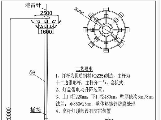 25米30米升降式高杆灯-港口广场高杆灯【世博光电】