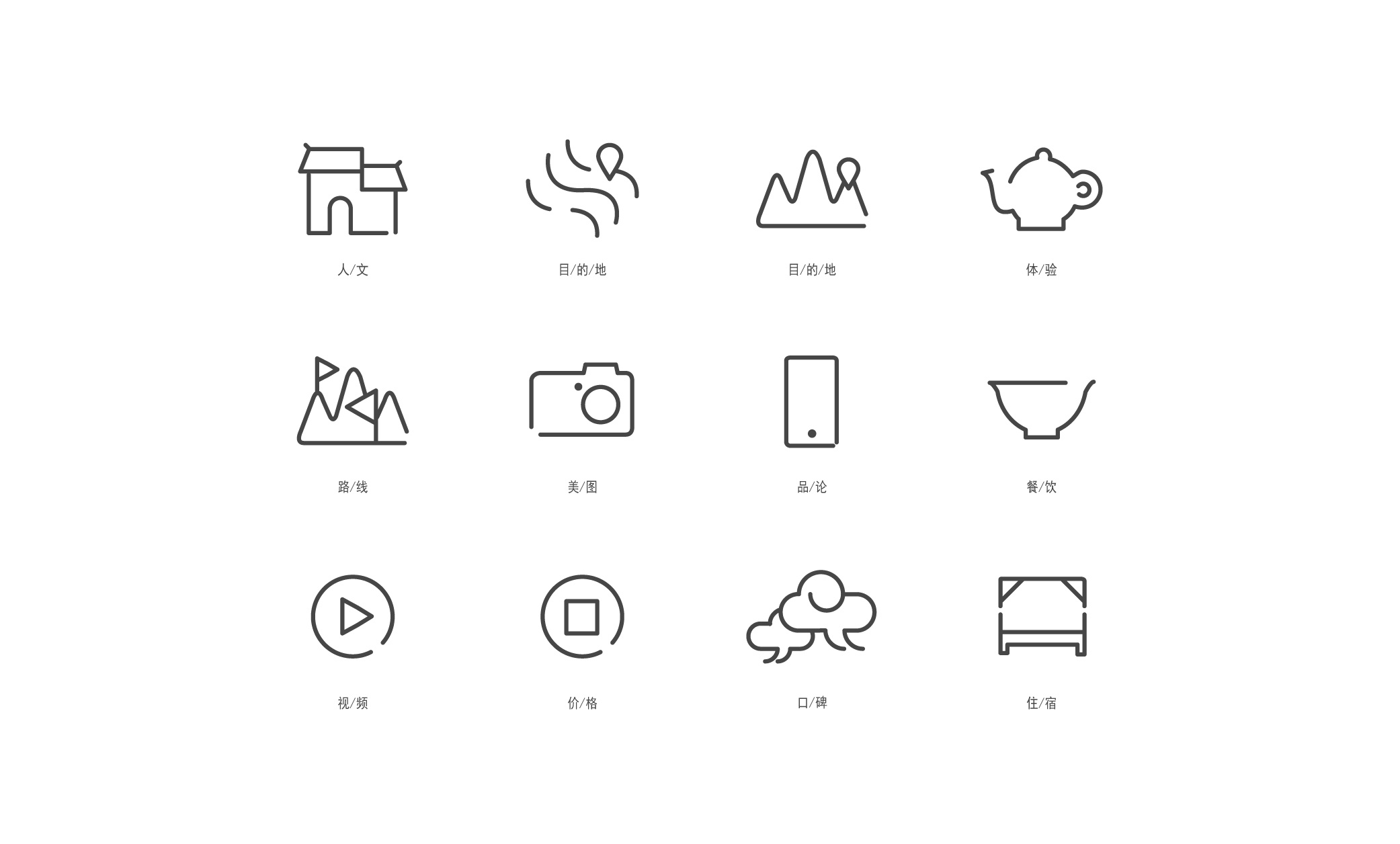 给旅游介绍app做的一组小元件|ui|图标|塔奇iiiustrator - 原创作品