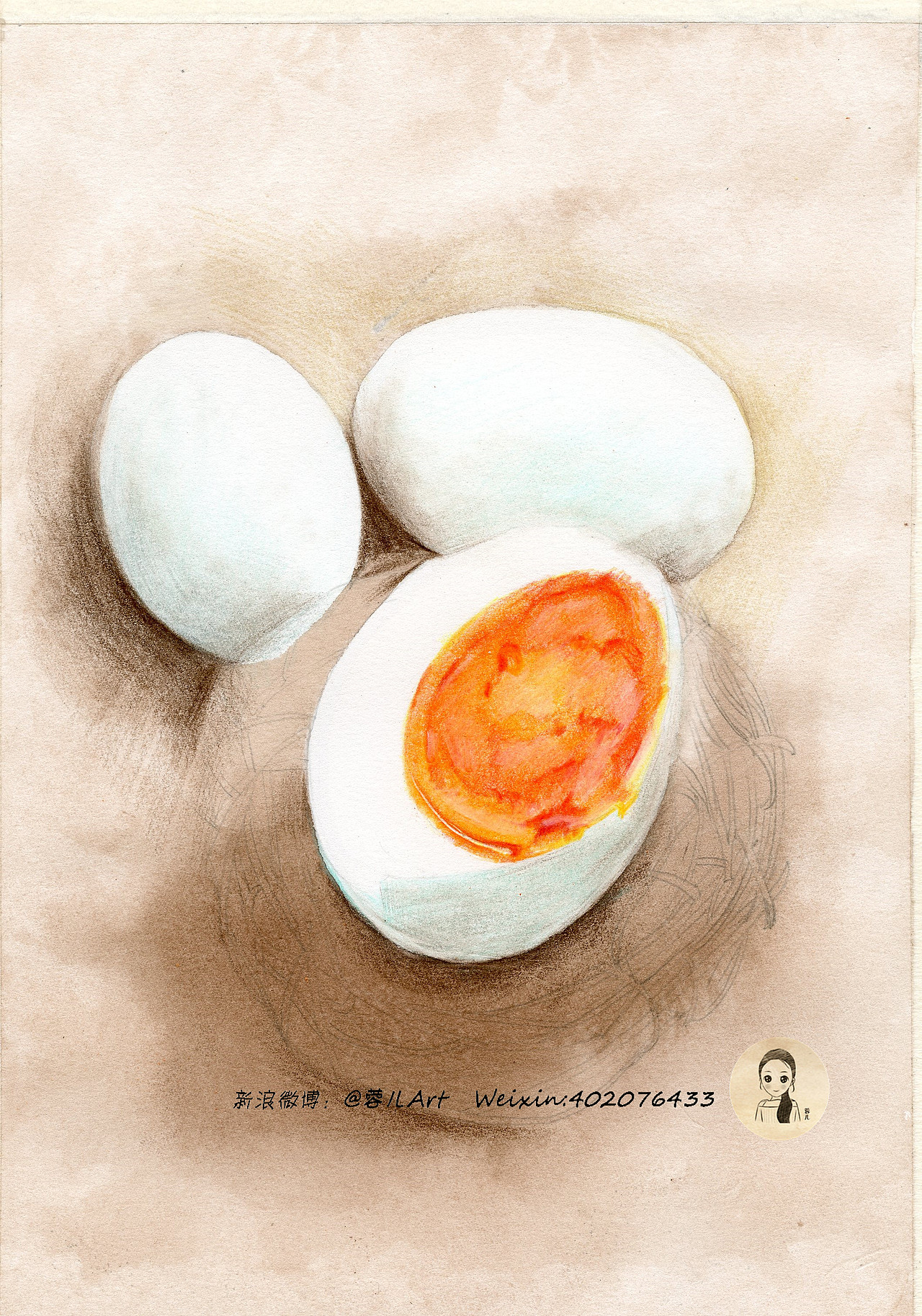 举报5分享原创作品纯艺术绘画咸鸭蛋彩铅彩铅食物美食西红柿450蓉儿