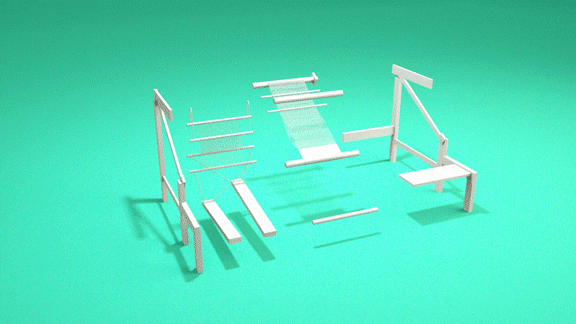 汉代斜织机动画图解