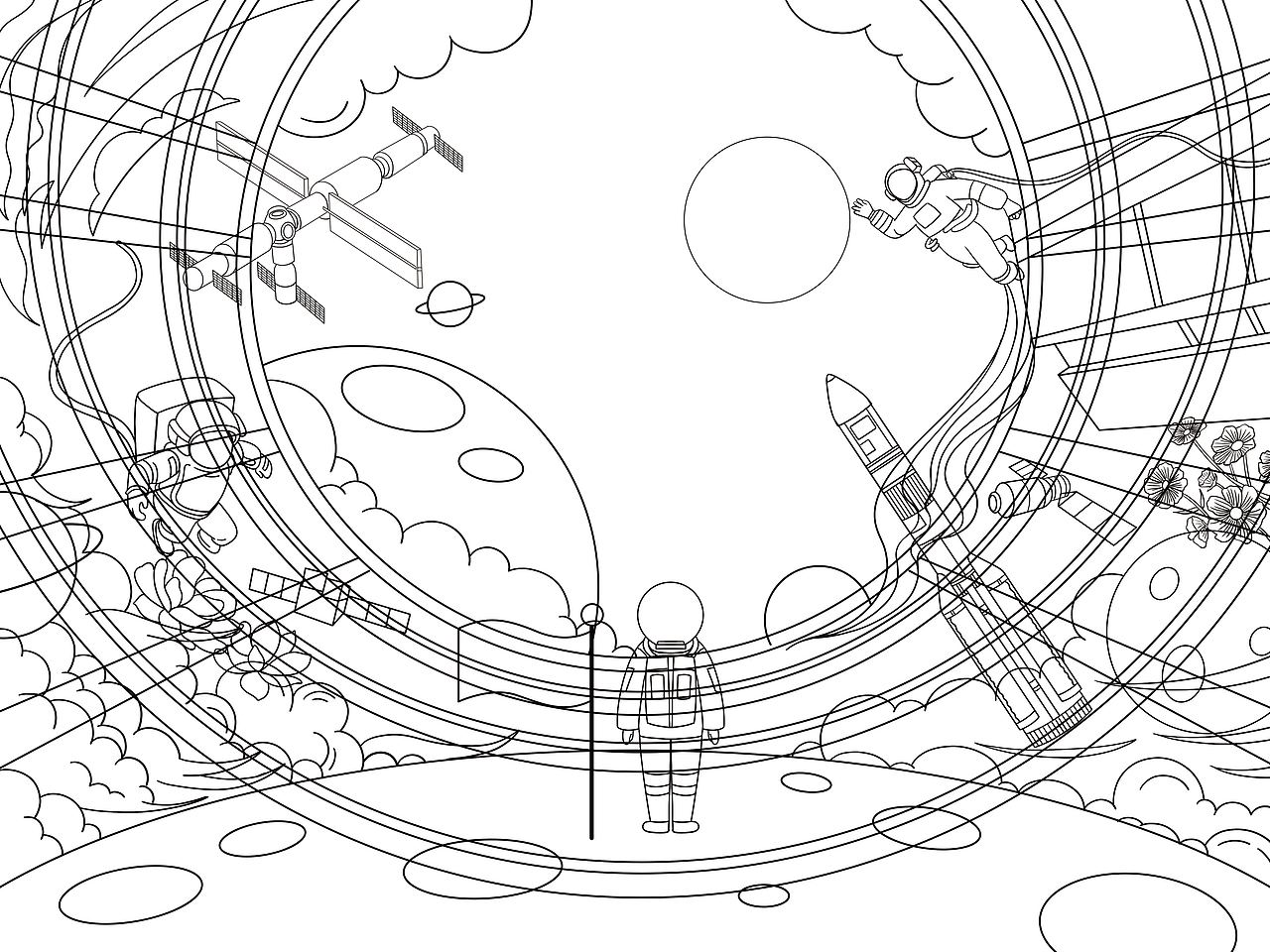 商业插画 | 国风包装航天白酒（图ZMjk2MDY2MTEy） - 商业插画 - 站酷设计师小鱼干插画师原创素材 - 站酷ZCOOL
